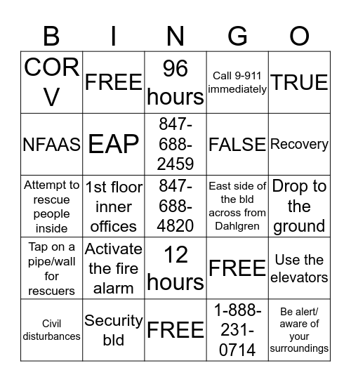 FFSC EAP BINGO Card
