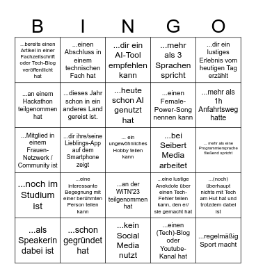 Bingo WiTN '24 – Finde jemanden der / die... Bingo Card