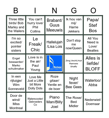 Nootwaar Jubileum feest Bingo Card