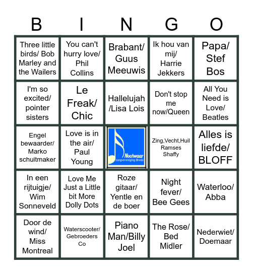 Nootwaar Jubileum feest Bingo Card