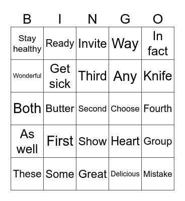 Cool p.60, 66, 68 Bingo Card