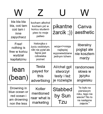 Wydział Kapitalizmu Bingo Card