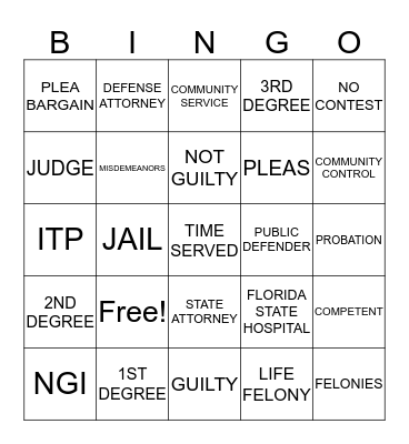 COMPETENCY WORDS Bingo Card