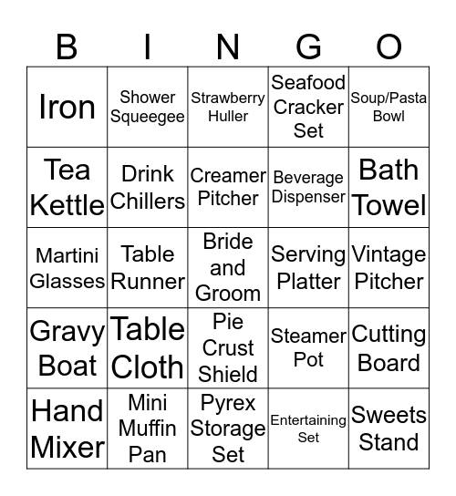 Gift BINGO Card