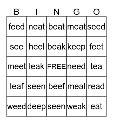 High Noon Lesson 13 Bingo Card