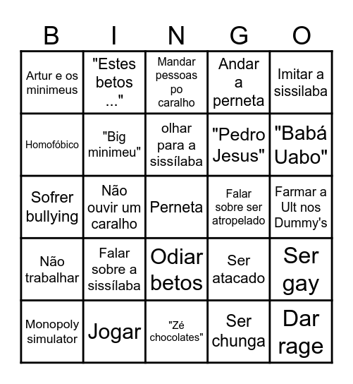 Luisão Visão bingo Card