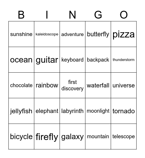 bingo inf craft Bingo Card