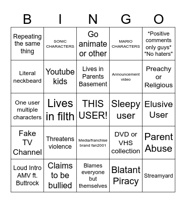 Modified User Bingo Card