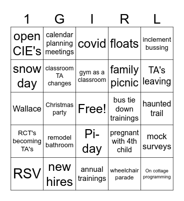 2024 Bingo card Bingo Card