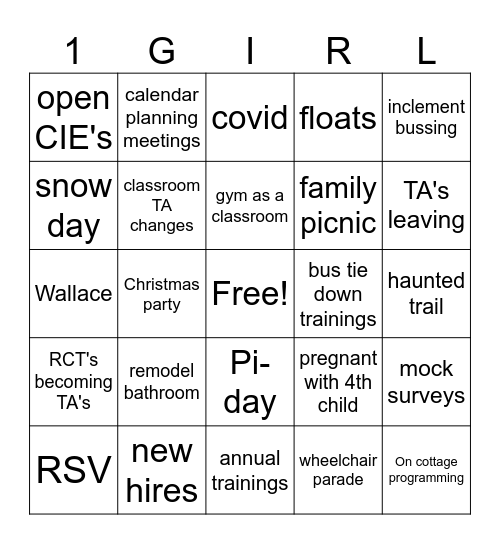 2024 Bingo card Bingo Card