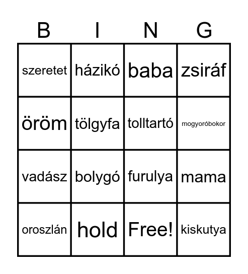 Bingó Bingo Card