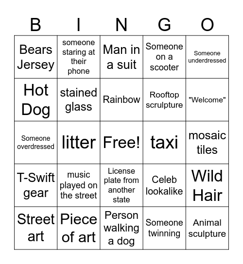 Downtown Bingo Card