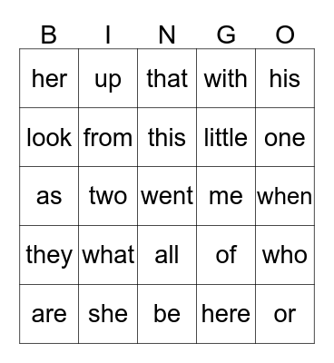 Spring   Sight   Words Bingo Card