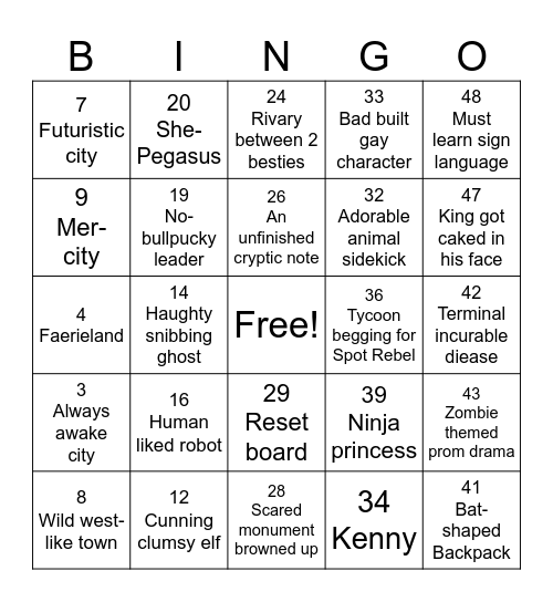 Story Bingo Card