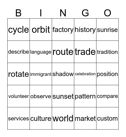 ELD Week 17 Bingo Card