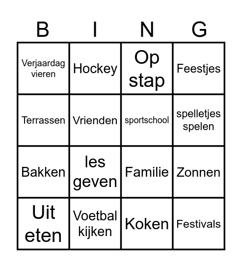 Getting to Know You Bingo Card