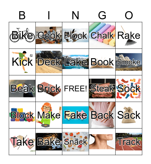 Final Consonant Deletion  /k/ one Bingo Card
