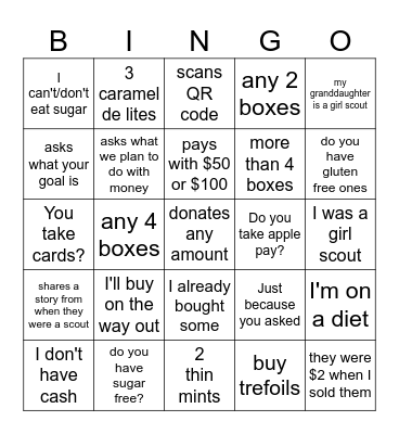 Booth Bingo Card