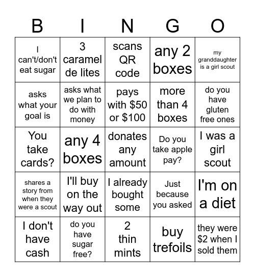 Booth Bingo Card