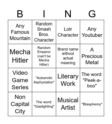 Infinite Craft Bingo Radnom af Bingo Card