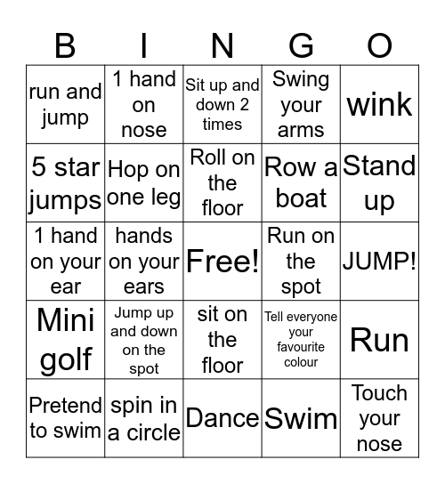 Sport and Leisure  Bingo Card