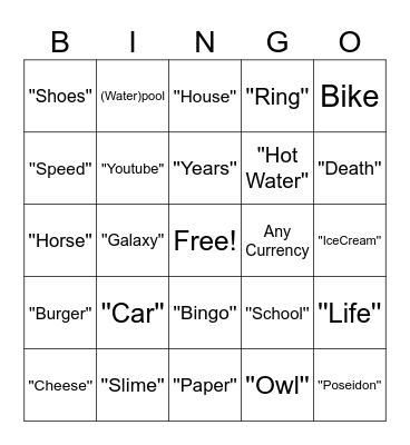 Infinite Craft Bingo Card