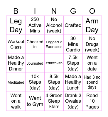 HOT GIRL BINGO Card