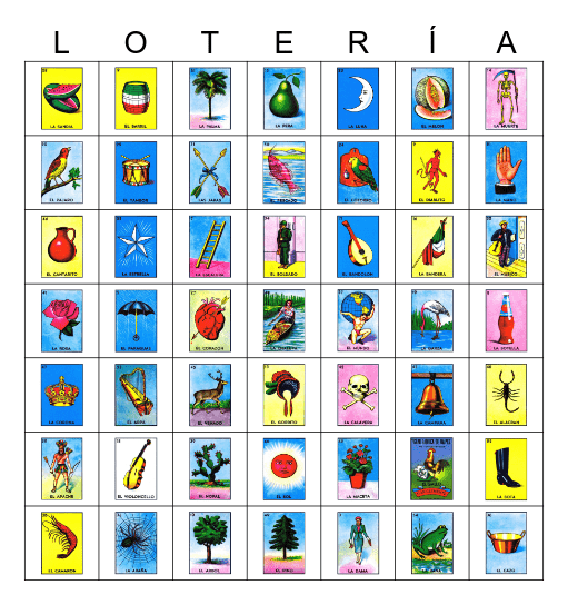 LOTERÍA MEXICANA Bingo Card