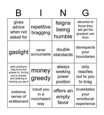 Uri Bingo Card