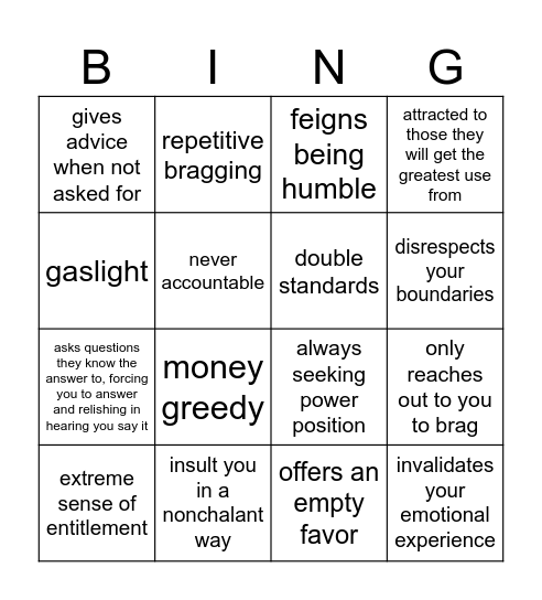 Uri Bingo Card