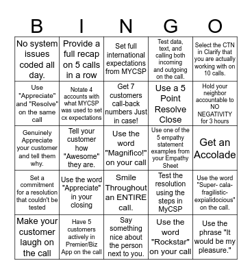 Wacky Wednesday Bingo Card