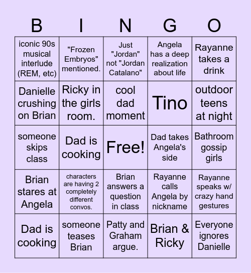 My So-Called Bingo Card