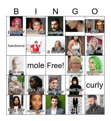 Describing People Bingo Card