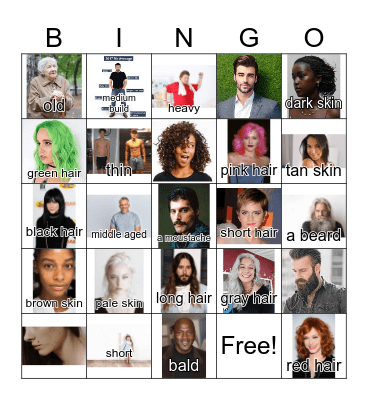 Describing People Bingo Card