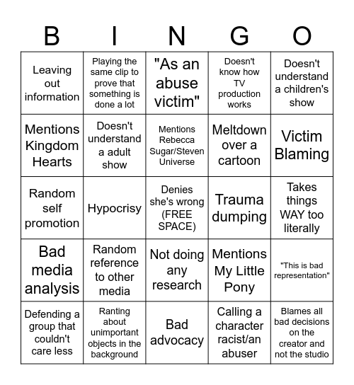 Lily Orchard Bingo Card