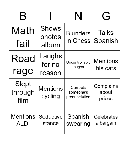 Aryon BINGO Card