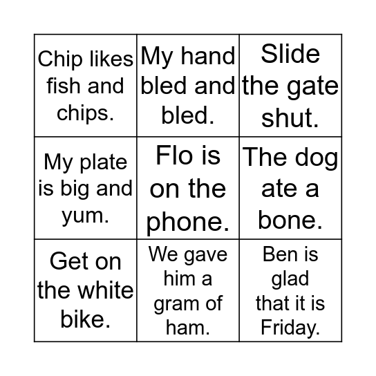 Read a Bingo Card