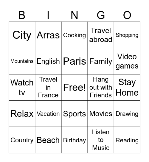 Bingo Card