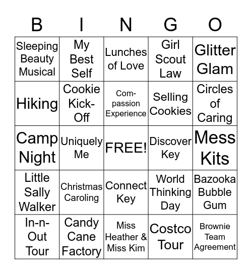 Troop 564  Bingo Card