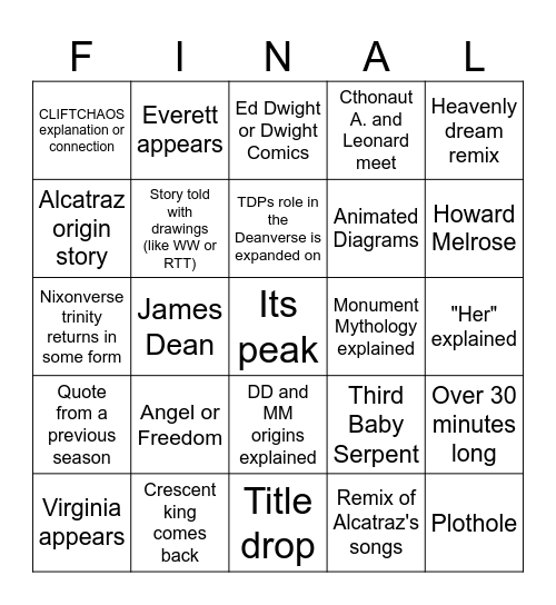 monument mythos finale bingo Card