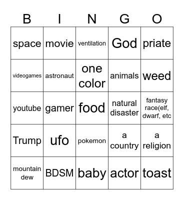MY POWER Bingo Card