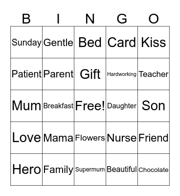 Mother's Day Bingo! Bingo Card