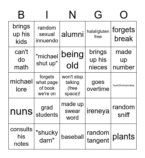 Mingo Bingo Card