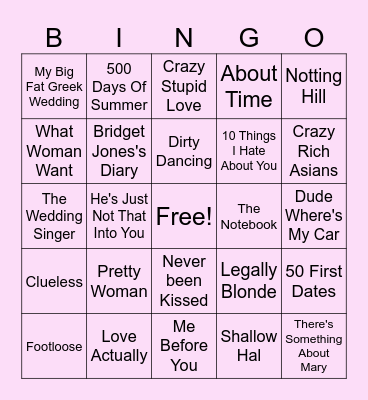 Dream Team ROM COM BINGO Card