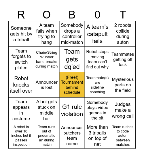 Vex Tournament Bingo (2024) by 10001Z Bingo Card