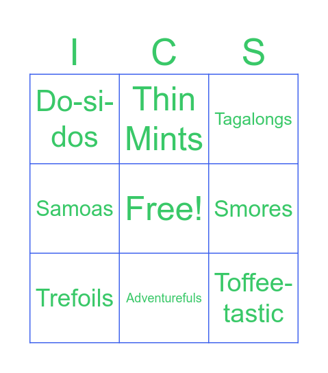 Cookie Bingo Card