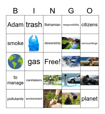 Caretakers of the Earth Vocabulary Bingo Card
