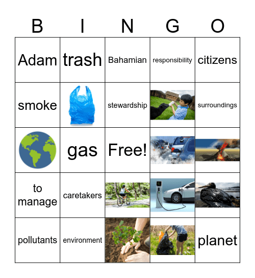 Caretakers of the Earth Vocabulary Bingo Card