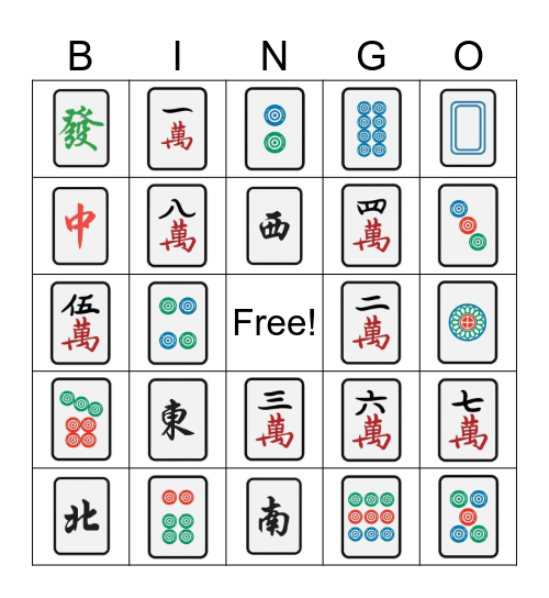 Mahjong Bingo Card