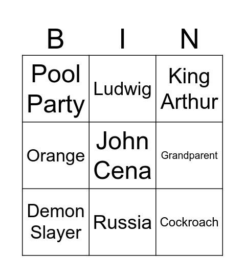 Infinite Craft Bingo Card